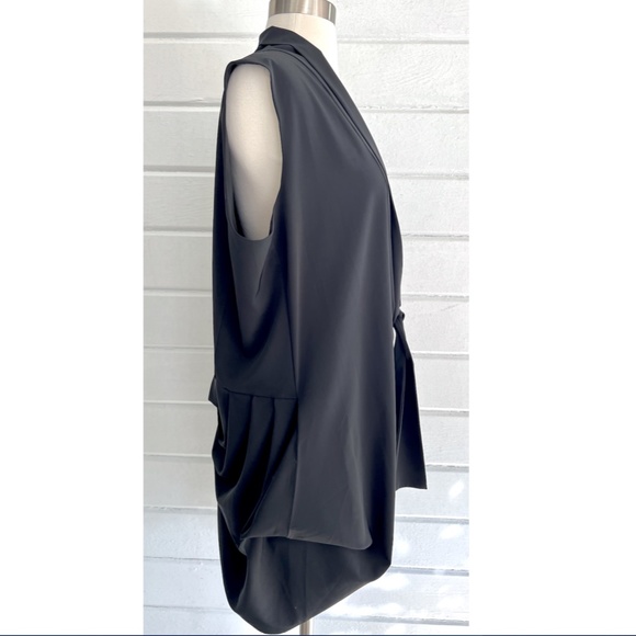 ELM DESIGN Lagenlook Tie Front Long Vest with Draped Back - 2 (US 8-10) - Picture 5 of 13